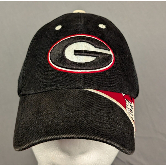 Georgia Bulldogs Hat Adjustable Cap Black Red One Size NCAA Captivating Headgear - Picture 1 of 12